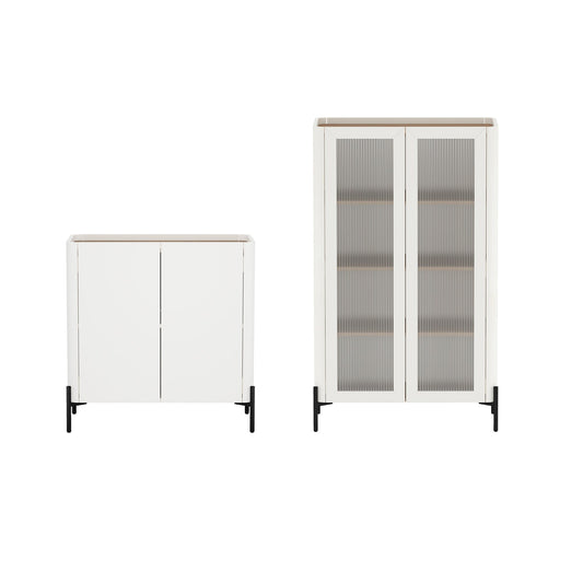Manhattan Comfort 2-Piece Abbey Accent Cabinet and Bookcase
