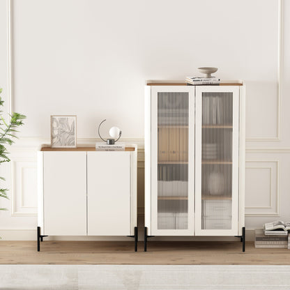 Manhattan Comfort 2-Piece Abbey Accent Cabinet and Bookcase