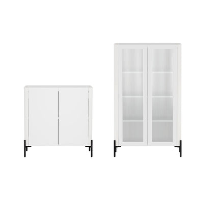 Manhattan Comfort 2-Piece Abbey Accent Cabinet and Bookcase