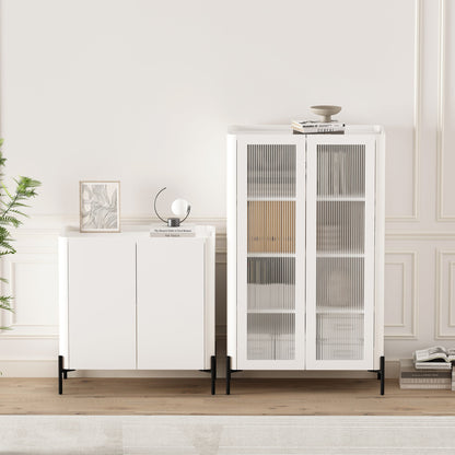 Manhattan Comfort 2-Piece Abbey Accent Cabinet and Bookcase