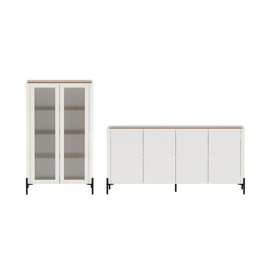Manhattan Comfort 2-Piece Abbey Bookcase and Sideboard