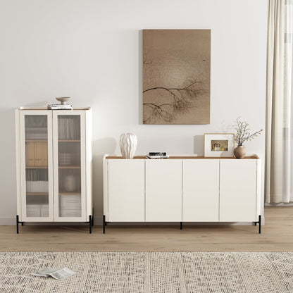 Manhattan Comfort 2-Piece Abbey Bookcase and Sideboard