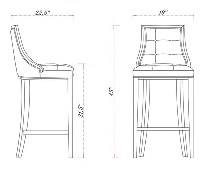 Manhattan Comfort Fifth Avenue Bar Stool - Set of 2