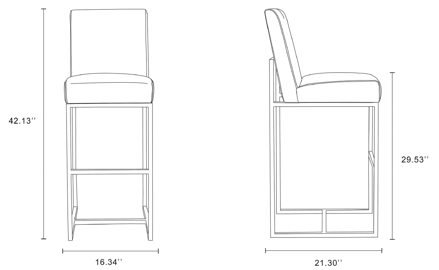 Manhattan Comfort Element Bar Stool - Set of 2
