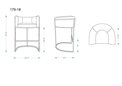 Manhattan Comfort Cosmopolitan Bar Stool - Set of 2