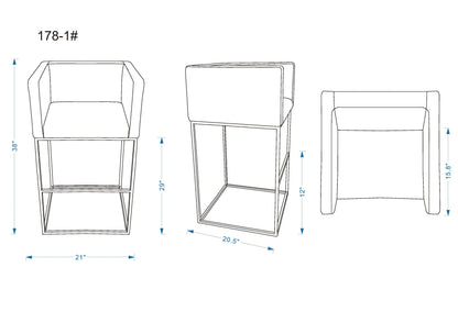 Manhattan Comfort Embassy Bar Stool - Set of 2