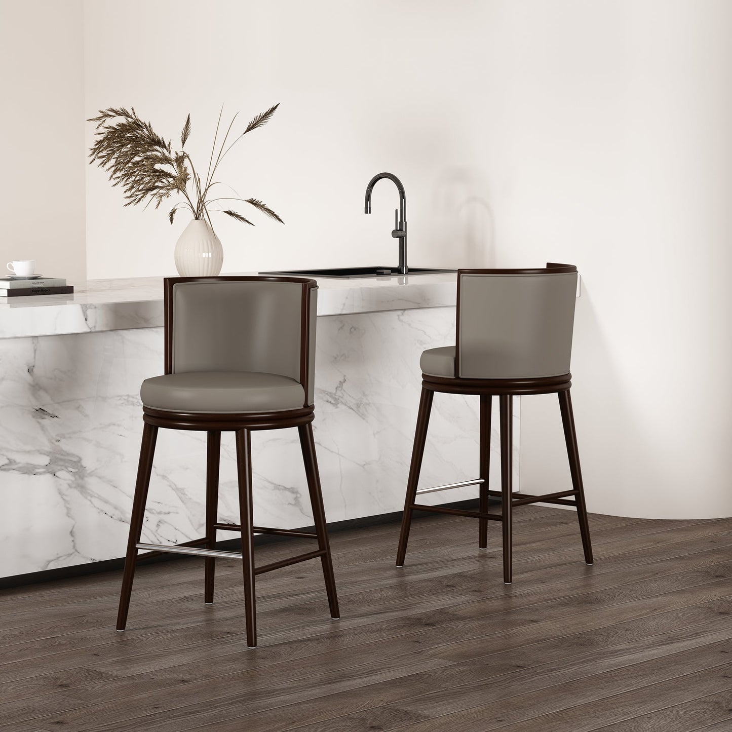Manhattan Comfort Evalyn Barstool - Set of 2