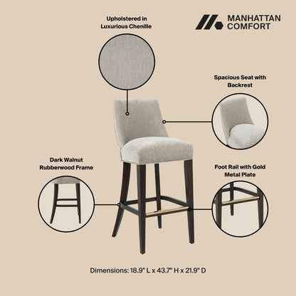 Manhattan Comfort Beever Barstool - Set of 2
