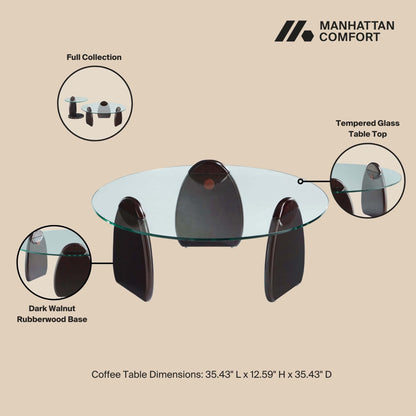 Manhattan Comfort 2-Piece Artesia Coffee and End Table