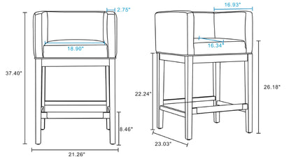 Manhattan Comfort Kingsley Counter Stool  - Set of 2