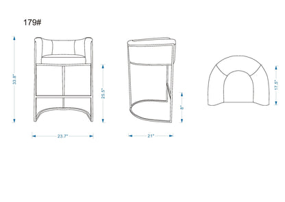 Manhattan Comfort Cosmopolitan Counter Stool  - Set of 2