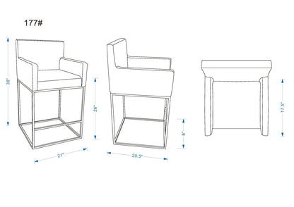 Manhattan Comfort Ambassador Counter Stool  - Set of 2