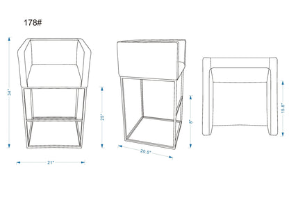 Manhattan Comfort Embassy Counter Stool  - Set of 2