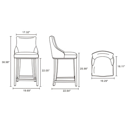 Manhattan Comfort Shubert Counter Stool  - Set of 2