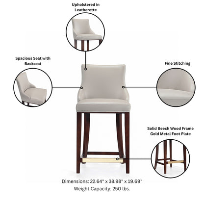 Manhattan Comfort Shubert Counter Stool  - Set of 2