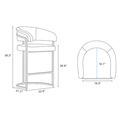 Manhattan Comfort Augusta Counter Stool  - Set of 2