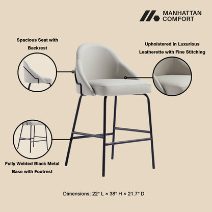 Manhattan Comfort Gracie Counter Stool  - Set of 2