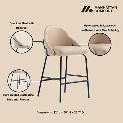 Manhattan Comfort Gracie Counter Stool  - Set of 2