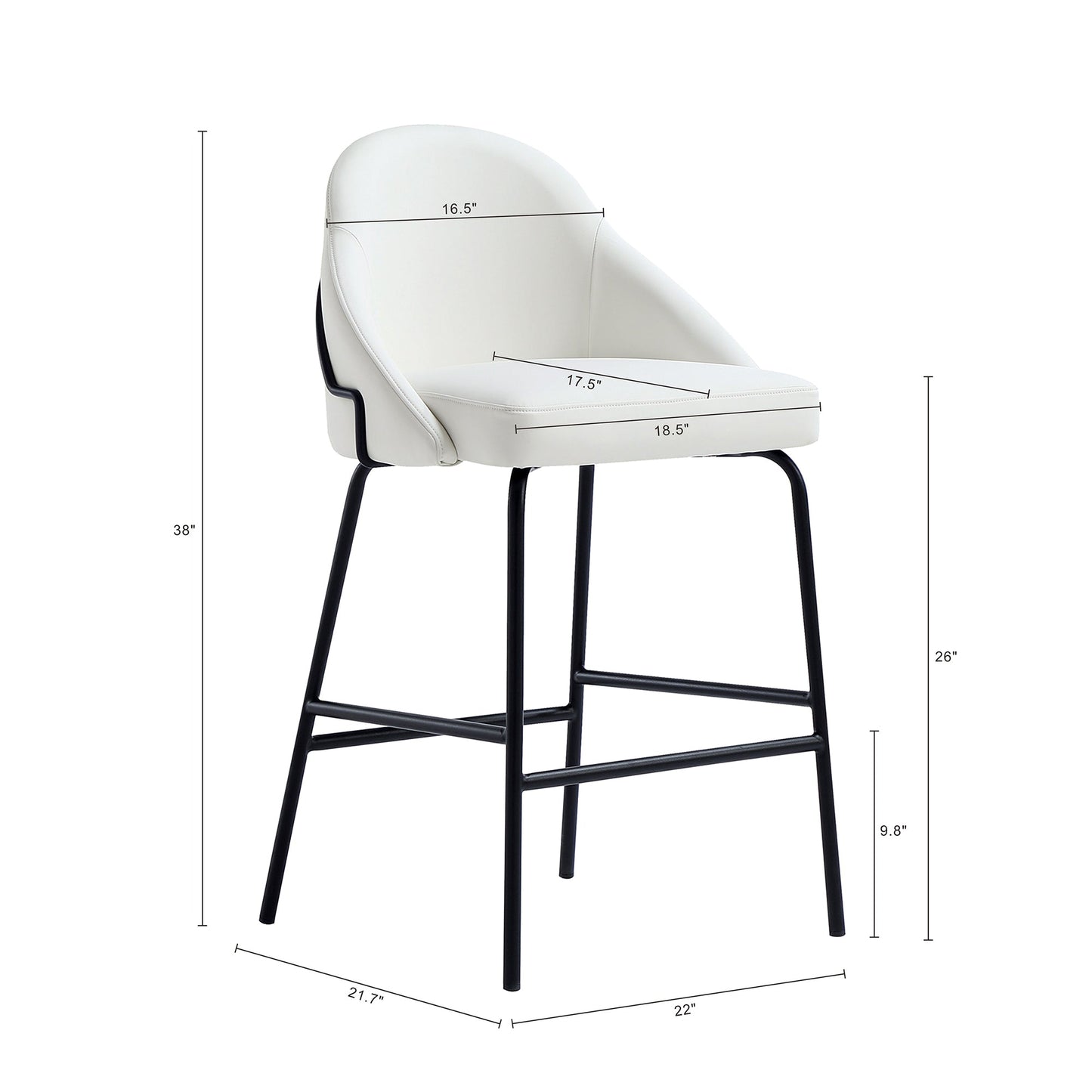 Manhattan Comfort Gracie Counter Stool  - Set of 2