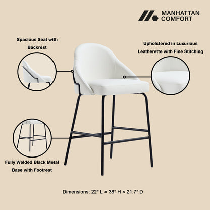 Manhattan Comfort Gracie Counter Stool  - Set of 2