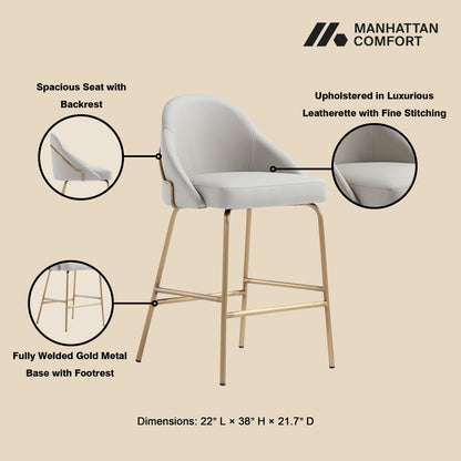 Manhattan Comfort Gracie Counter Stool  - Set of 2