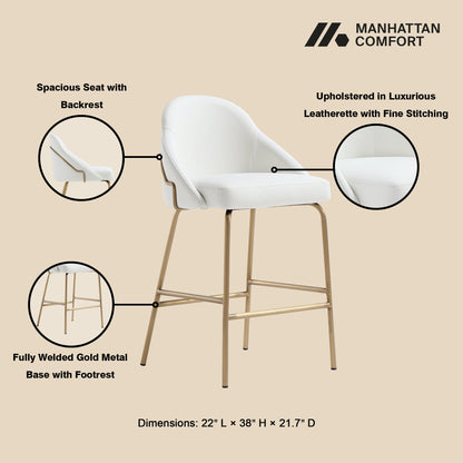 Manhattan Comfort Gracie Counter Stool  - Set of 2