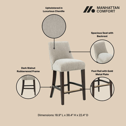 Manhattan Comfort Beever Counter Stool  - Set of 2