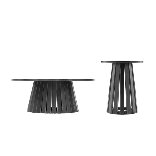 Manhattan Comfort 2-Piece Layla Coffee and End Table