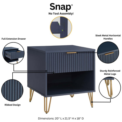 Manhattan Comfort 2-Piece DUMBO Nightstand and Dresser