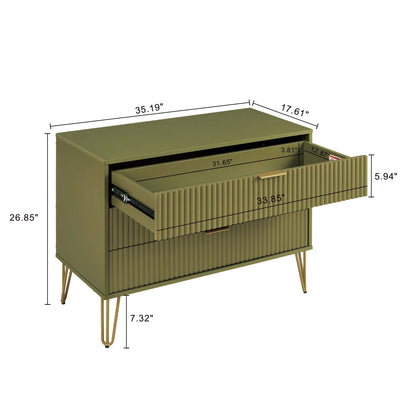 Manhattan Comfort 2-Piece DUMBO Nightstand and Dresser