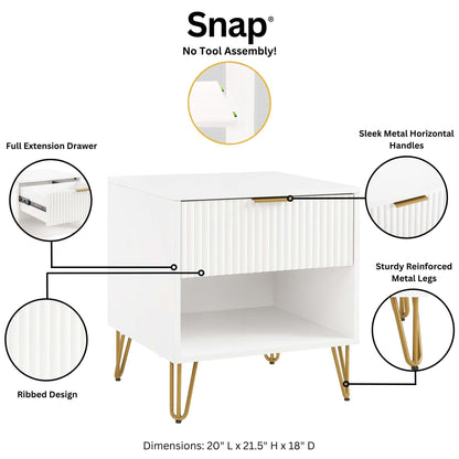 Manhattan Comfort 2-Piece DUMBO Nightstand and Dresser