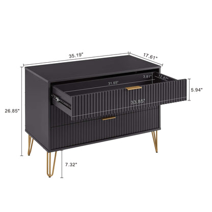 Manhattan Comfort 2-Piece DUMBO Nightstand and Dresser