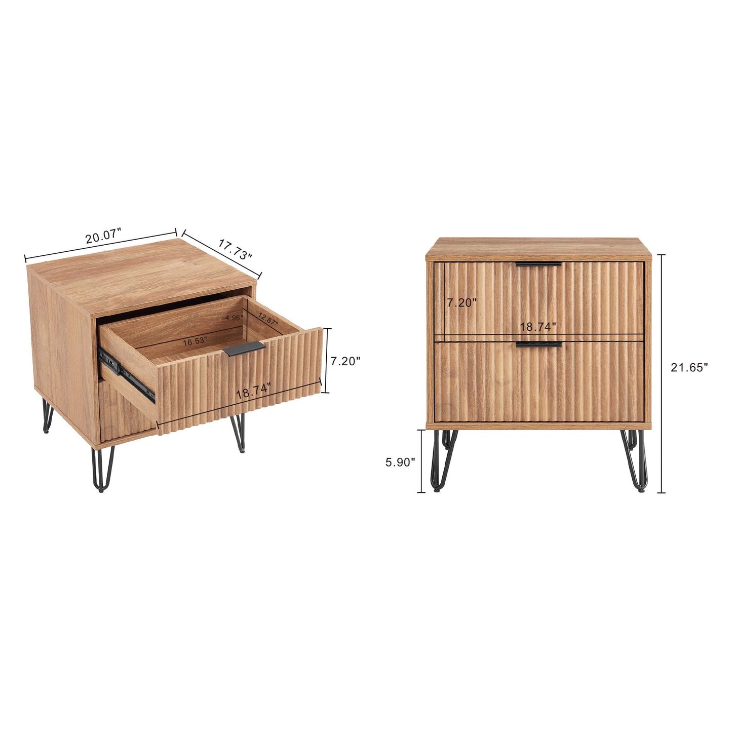 Manhattan Comfort 2-Piece DUMBO Nightstand and Dresser