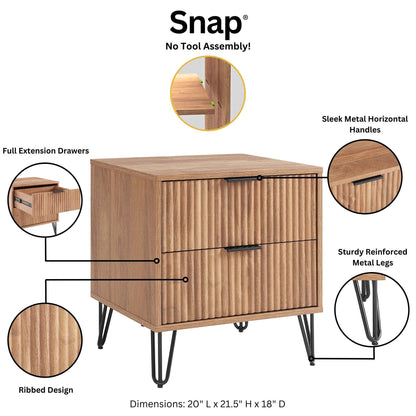 Manhattan Comfort 2-Piece DUMBO Nightstand and Dresser