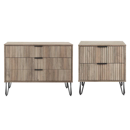 Manhattan Comfort 2-Piece DUMBO Nightstand and Dresser