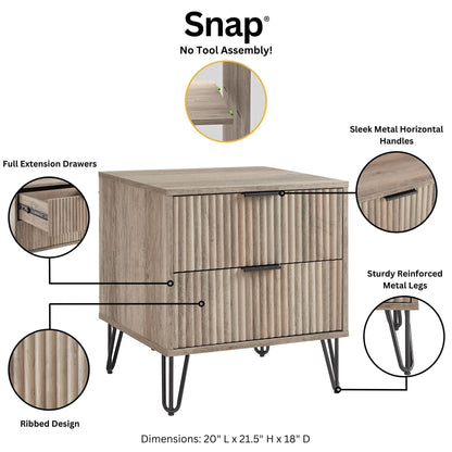 Manhattan Comfort 2-Piece DUMBO Nightstand and Dresser