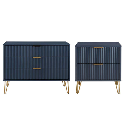 Manhattan Comfort 2-Piece DUMBO Nightstand and Dresser