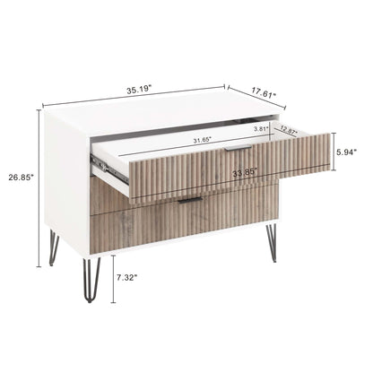 Manhattan Comfort 2-Piece DUMBO Nightstand and Dresser