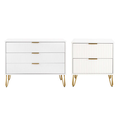 Manhattan Comfort 2-Piece DUMBO Nightstand and Dresser