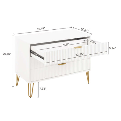 Manhattan Comfort 2-Piece DUMBO Nightstand and Dresser
