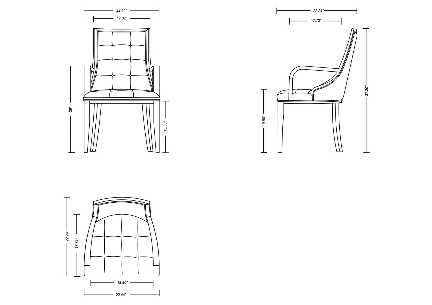 Manhattan Comfort Fifth Avenue Dining Armchair - Set of 2