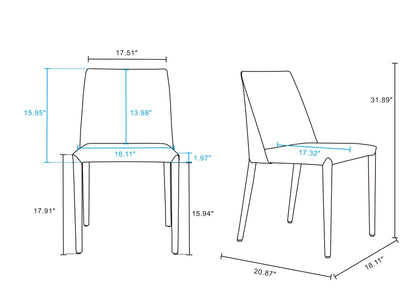Manhattan Comfort Paris Dining Chair - Set of 2