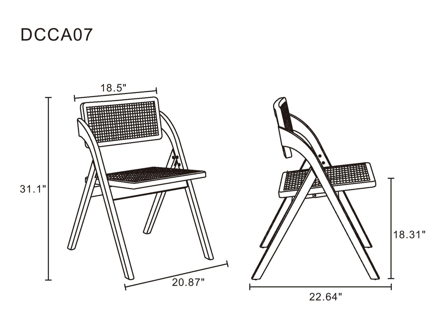 Manhattan Comfort Lambinet Dining Folding Chair - Set of 4