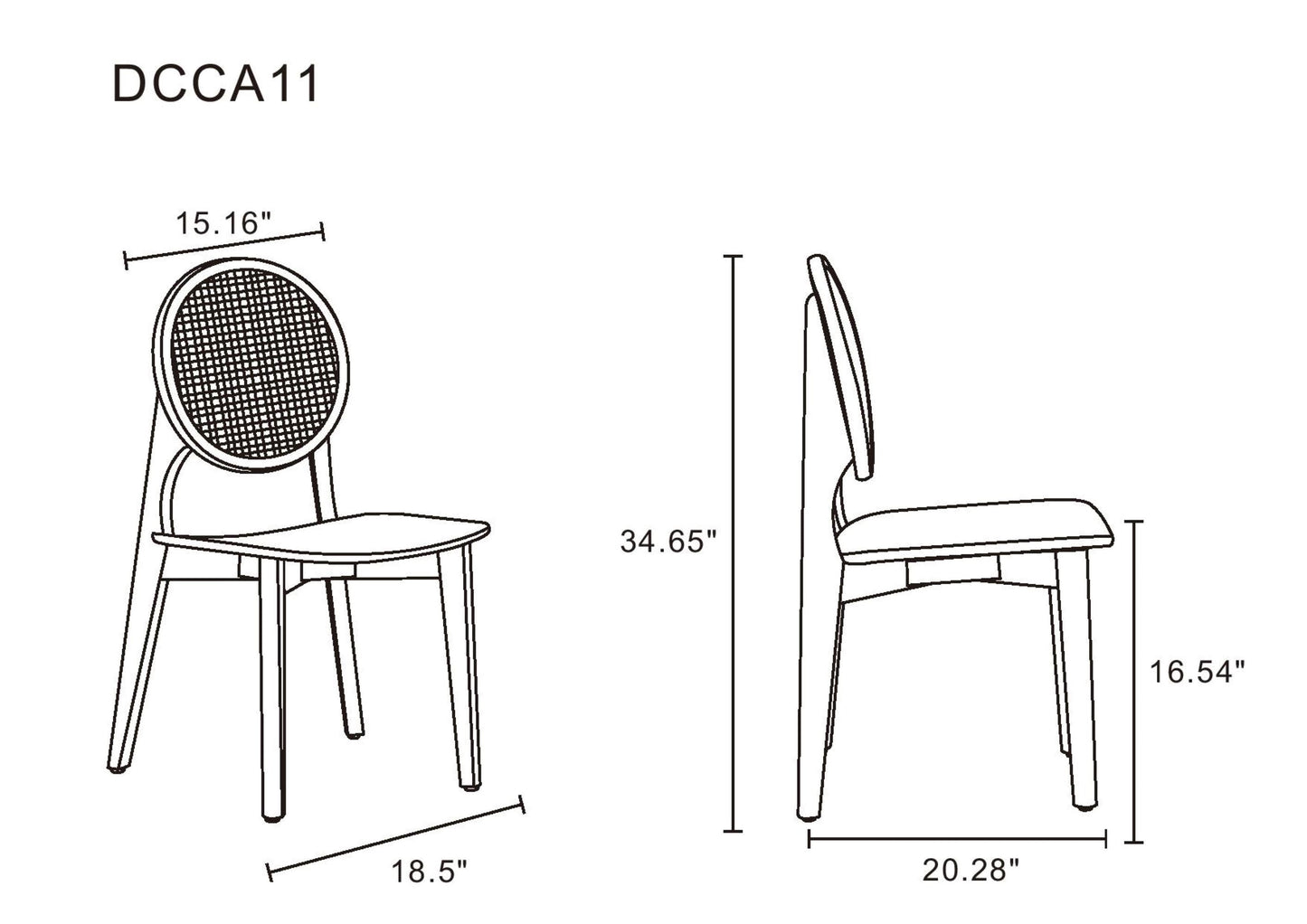 Manhattan Comfort Versailles Dining Chair - Set of 4