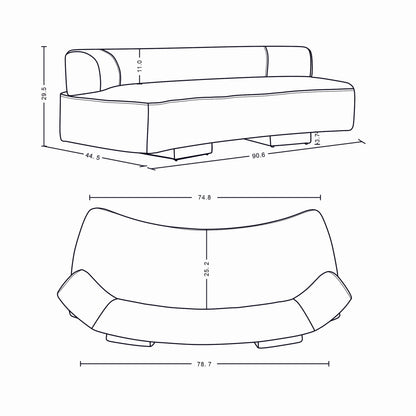 Manhattan Comfort 2-Piece Verandah Sofa and Accent Chair