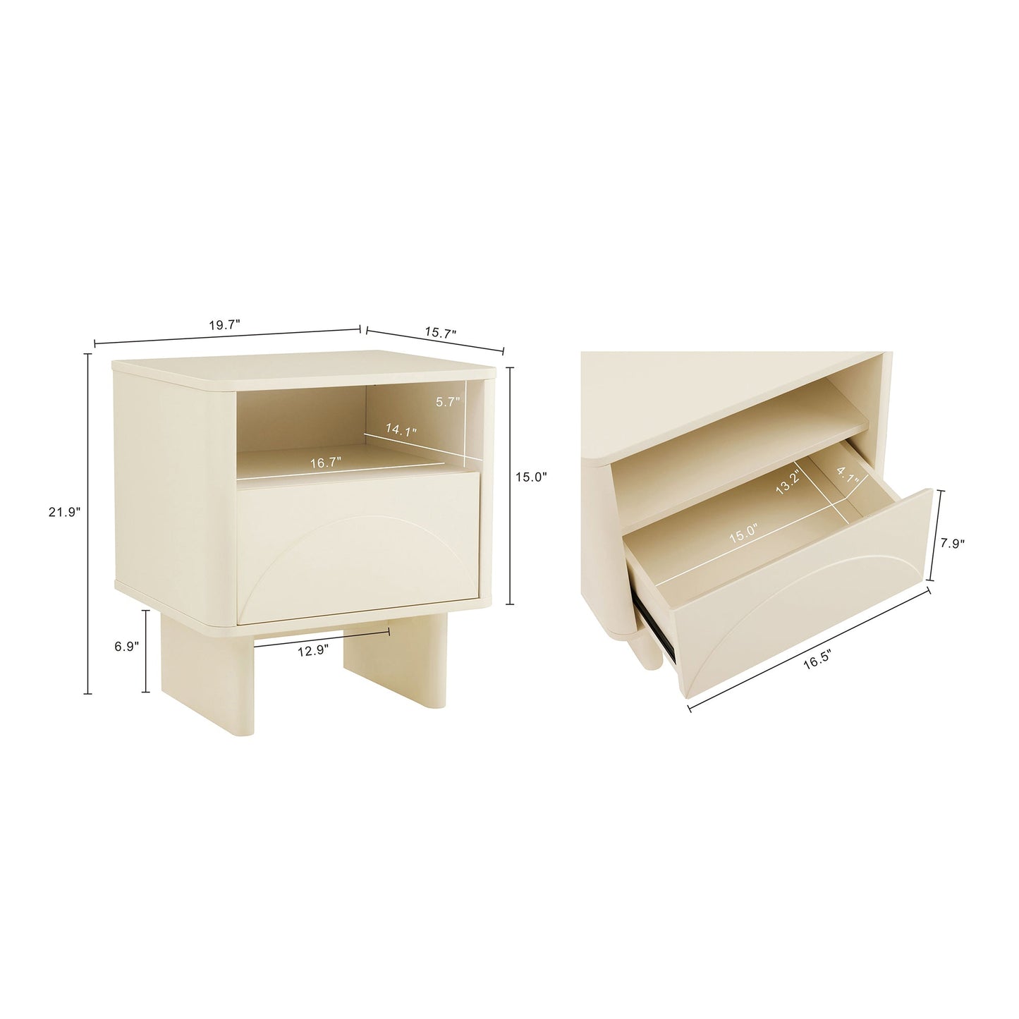 Manhattan Comfort Ella Nightstand - Set of 2