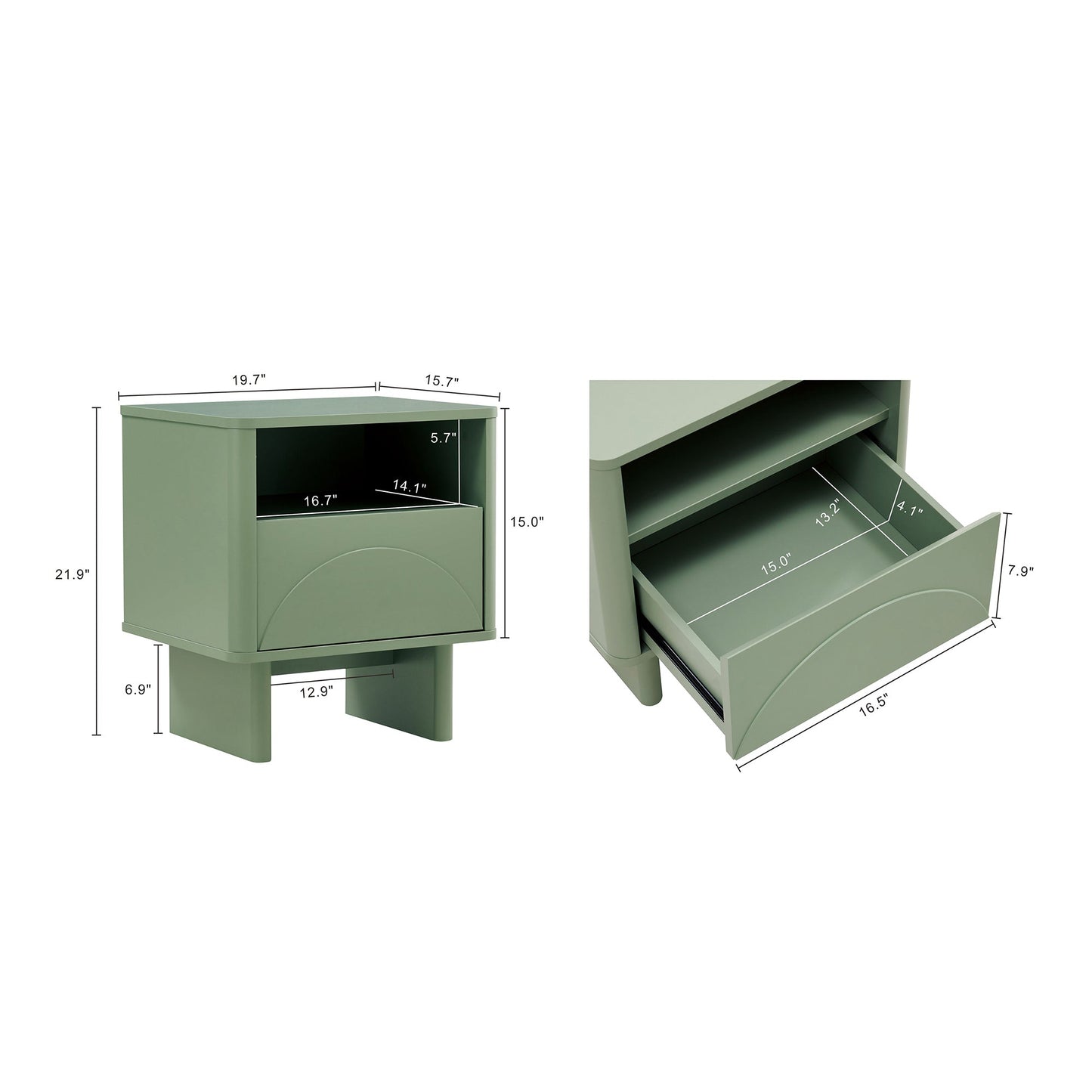Manhattan Comfort Ella Nightstand - Set of 2