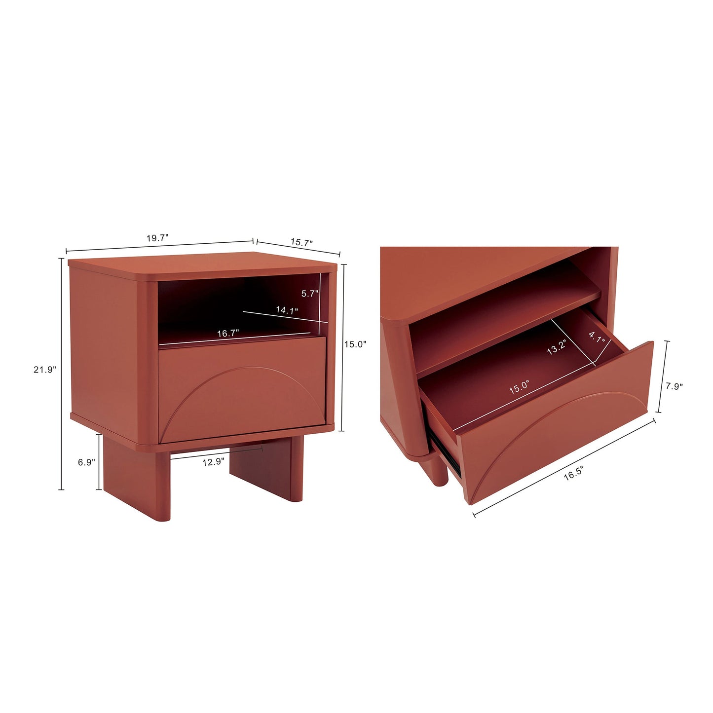 Manhattan Comfort Ella Nightstand - Set of 2