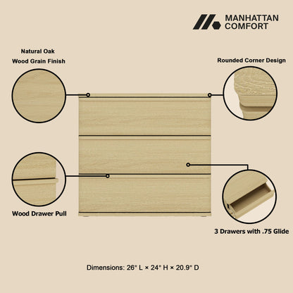 Manhattan Comfort Molly Nightstand - Set of 2