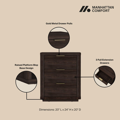 Manhattan Comfort Evelyn Nightstand - Set of 2
